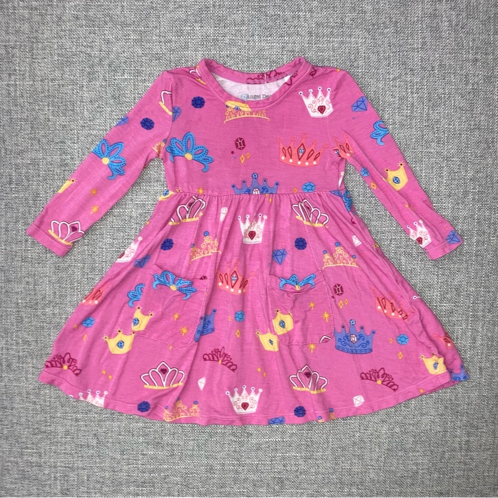 Angel Dear Pink Princess Crown Long-Sleeve One-Piece